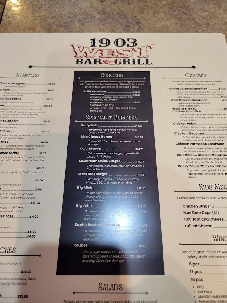 1903 West Bar and Grill (Touch of Class) Menu image 3